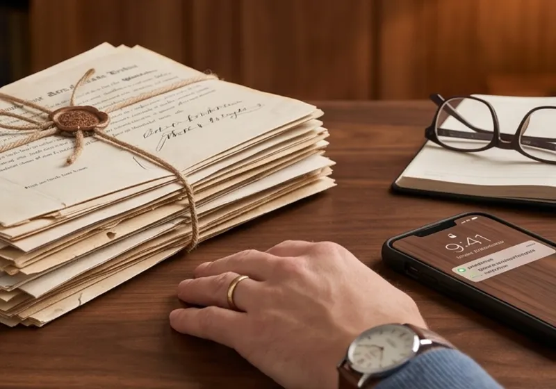 Organised documents on a desk beside a phone
